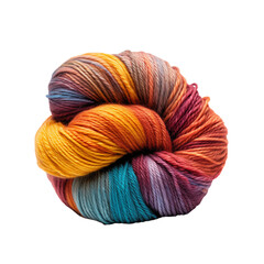 colorful wool threads isolated on transparent background 