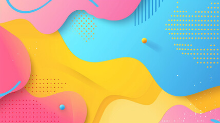Fototapeta premium Neon blue, mustard, powder pink, brandy color geometric background vector presentation design. PowerPoint and Business background.