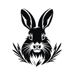 easter bunny vector illustration isolated white background, cut out or cutout