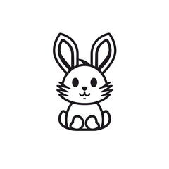 easter bunny vector illustration isolated white background, cut out or cutout