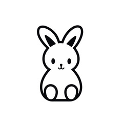 easter bunny vector illustration isolated white background, cut out or cutout