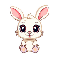 easter bunny vector illustration isolated white background, cut out or cutout