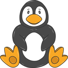 cute cartoon penguin sitting down