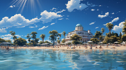Serene Paradise: Indulge in a Tropical Getaway Amidst Nature's Beauty and Delightful Amenities, generative AI