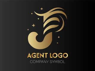 Initial Letter J Logo. White and Blue Circle Shape Origami Style isolated on Blue Background. Usable for Business and Branding Logos. Flat Vector Logo Design Template Element.