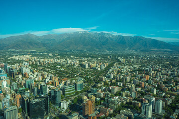 Landscape of Santiago de Chile from the Sky Costanera Observatory - Santiago de Chile, Chile