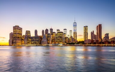 Fototapeta na wymiar Creative New York city background skyline. Tourism and downtown concept