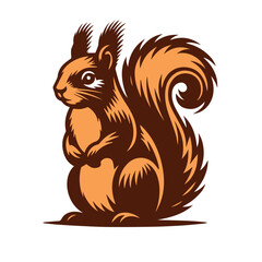 Cute squirrel cartoon vector Vintage t sahirt Design