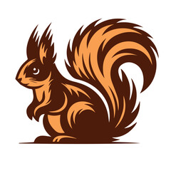 Cute squirrel cartoon vector Vintage t sahirt Design