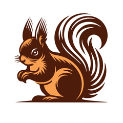 Cute squirrel cartoon vector Vintage t sahirt Design
