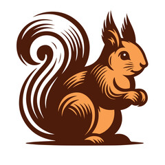 Cute squirrel cartoon vector Vintage t sahirt Design