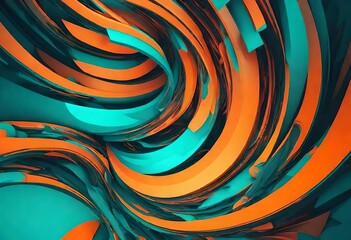 4K Abstract wallpaper colorful design, shapes and textures, colored background, teal and orange colores. 