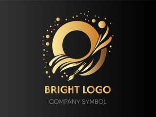 letter O with wave element logo design for company and business