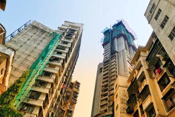Modern apartment buildings on Vitthalbhai Patel Road in Mumbai, India