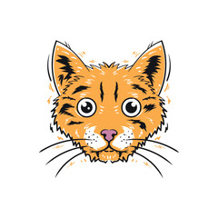 cat head illlustration design template