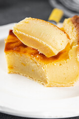 flan cake sweet dessert baking eggs, cream, shortbread dough tasty fresh eating cooking appetizer meal food snack on the table copy space food