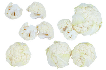 Organic cauliflower isolated on white background. Cauliflower on white background.
