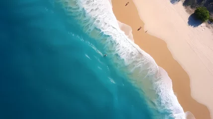 Stoff pro Meter Aerial view of beautiful beach, simple, calm composition in clear blue © feeng