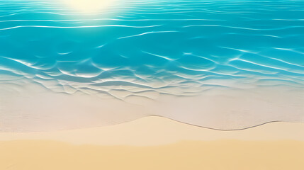 Fototapeta na wymiar Aerial view of beautiful beach, simple, calm composition in clear blue