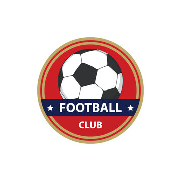 LOGO FOOTBALL VECTOR WIHT COLOR RED BLUE GOLD
