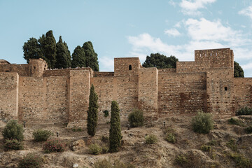 Naklejka premium Palatial fortification Alcazaba of Málaga in Spain