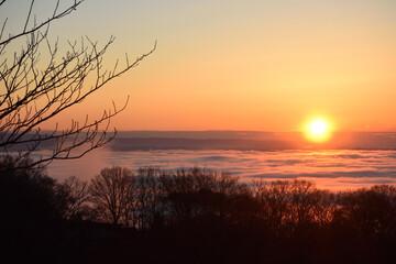 Naklejka premium Sea of clouds in early morning