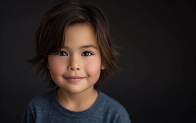 Young Multiracial Girl With Curly Hair Looking at Camera