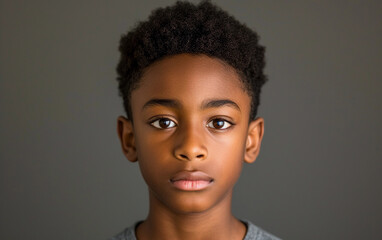 Close Up Portrait of a Serious Young Boy - obrazy, fototapety, plakaty