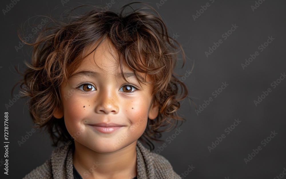 Wall mural Young Boy With Scarf Around His Neck