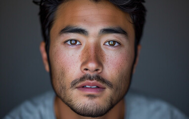 Obraz premium Close-Up Portrait of a Bearded Individual