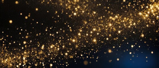 Obraz na płótnie Canvas De focused blue gold background of abstract glitter lights. 