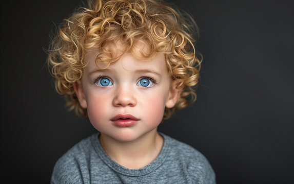 Close-Up of a Child With Curly Hair