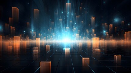 an abstract image of a blue and orange light