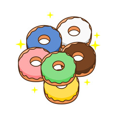 food vector design of a cake with many flavors