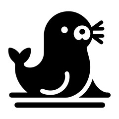 minimal Seal vector icon, flat symbol, black color silhouette