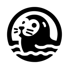 minimal Seal vector icon, flat symbol, black color silhouette