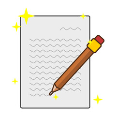 vector design of pencil writing on paper