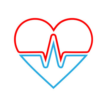  heart beat pulse line icon for medical