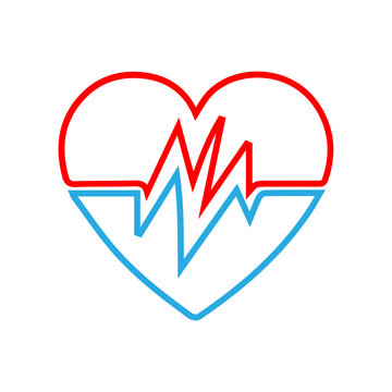  heart beat pulse line icon for medical