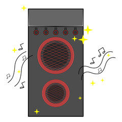 Big Speaker vector design in black and red colors