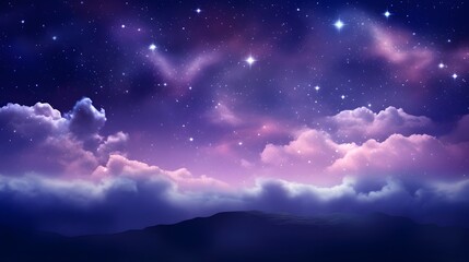 Naklejka na ściany i meble a night sky filled with stars and clouds
