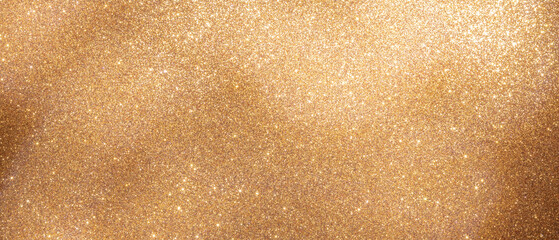 Sparkling Gold Glitter Texture Background Captured Under Bright Light