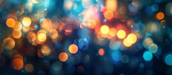 Mesmerizing Defocus: Abstract Night Background Shimmers with Defocus, Abstract Artistry, and Nighttime Enchantment