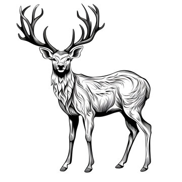 a drawing of a deer