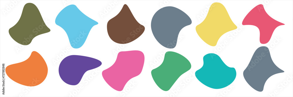 Poster organic blob shape with irregular form abstract vector illustration. random oval pebble, asymmetric 