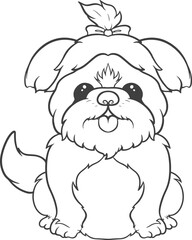 cartoon dog with a bow on its head