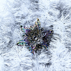 Christmas ornament on a bright background. Soft focus. Close up.