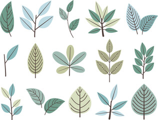 北欧風の葉っぱ15種セット　スプリング＆サマー