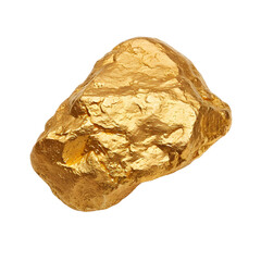 a gold nugget on a white background