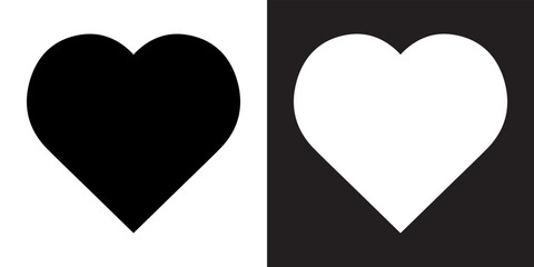 Heart icon vector. Love icon sign symbol in trendy flat style. Heart vector icon illustration isolated on white and black background
